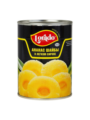 Ананас ЛОРАДО Шайбы в лёгком сиропе 565г ж/б