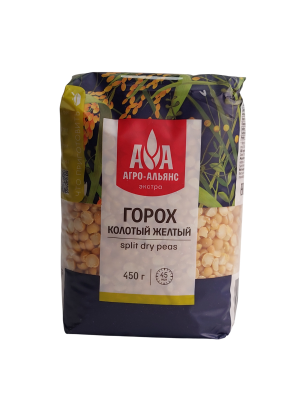 Горох Агро-Альянс колотый желтый Экстра, 450гр