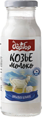 Молоко Козье пастер. 0,2л. стекло, Дар Гор