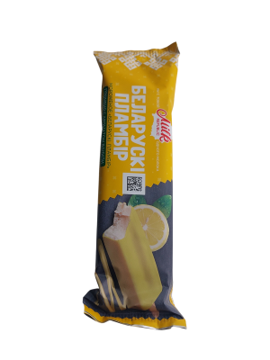 Мороженое БЕЛАРУСКИ ПЛАМБИ с ароматом ванили в цветной глазури с ароматом лимона 80г эскимо