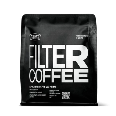 Кофе молотый Tasty 100% ар.,(моносорт, фильтр), Бразилия Суль-Де-Минас, 250гр.