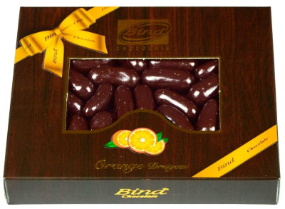 Драже БАЙНД Апельсиновая цедра в темном шоколаде 100г.