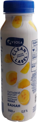 Йогурт ВИОЛА Банан 0,8% 260г