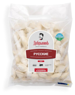 Пельмени ДОБРЫНИНЪ ГОСТ Русские самолепные 800г