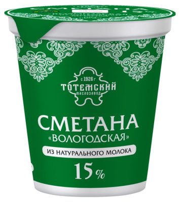 Сметана ТОТЕМСКИЙ МЗ 15% 300г
