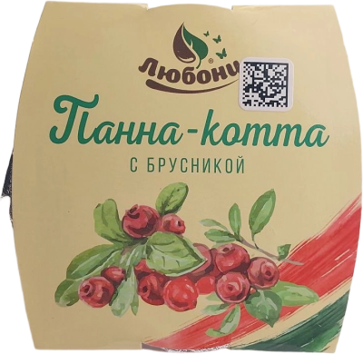 Десерт ЛЮБОНИ панна-котта с ягодой брусники 125г