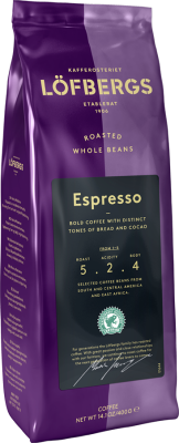 Кофе в зернах LOFBERGS Espresso 400гр.