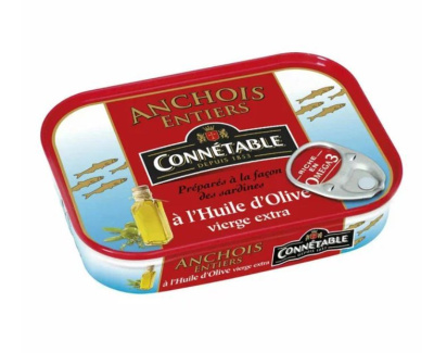 Анчоусы ™Connetable в оливковом масле прямого отжима, 100гр. ж/б ключ, Италия