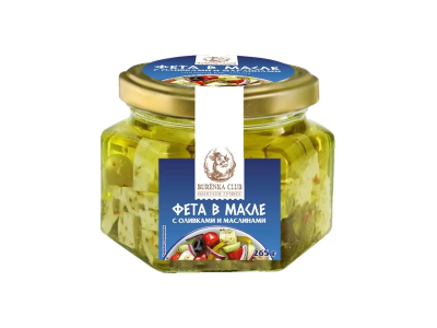 Сыр БУРЁНКА КЛАБ  Фета в масле с оливками и маслинами 265г
