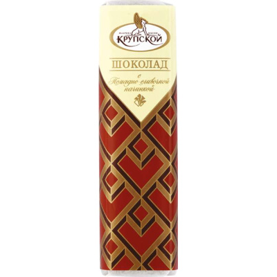 Шоколадный батончик с помадно-сливочной начинкой, 47гр. Фабрика имени Крупской