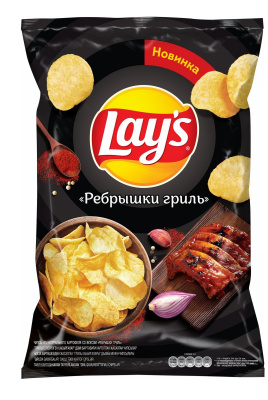 Чипсы Лэйс Стакс Ароматные ребрышки барбекю,140гр.