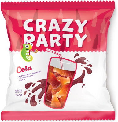 Мармелад жевательный Crazy Party Кола, 70г Азовская КФ