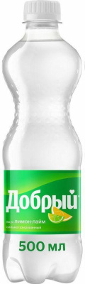 Напиток безалкогольный сильногазированный Лимон-Лайм 0,5л пэт Добрый