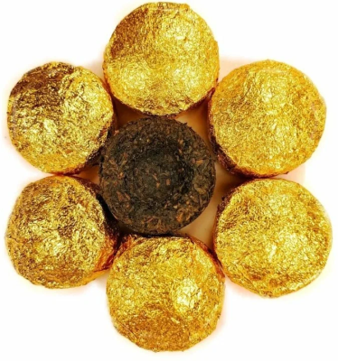 Чай Шу Пуэр Мини то ча Золотая монета 5г (вес монеты) 100г Мосчайторг