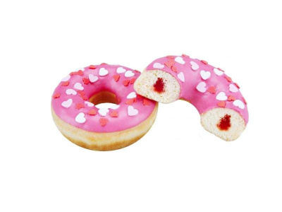 Пончик Love с клубничной начинкой 71 гр (цена за штуку)