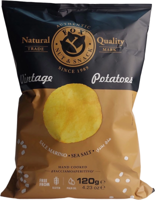 Чипсы картофельные ™FOX с морской солью, 120гр.