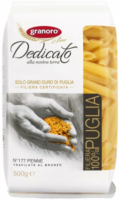 Макаронные изделия из твердых сортов пшеницы GranOro Dedicato № 177 "Пенне" 500 г