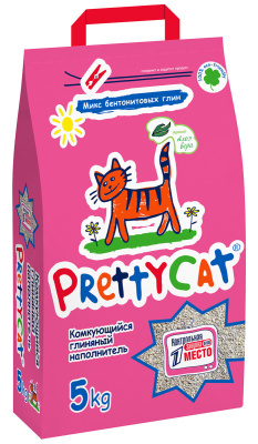 Наполнитель PrettyCat комкующийся глиняный микс бентонитовых глин, 5 кг