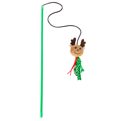 Игрушка МИСТЕР КРАНЧ для кошек Олень плюшевая с кошачьей мятой зелёная 46 см