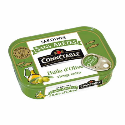 Сардины Connetable™ без костей в оливковом масле 140гр. ж/б ключ, Италия