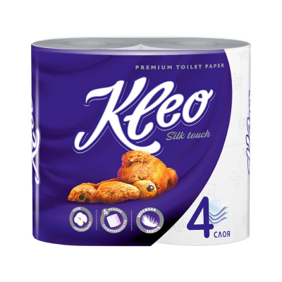 Туалетная бумага КЛЕО 4сл 4рул/уп