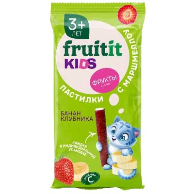 Пастилки фас. Fruit it kids маршмеллоу клубника, банан 3+ 45 г Пермская КФ