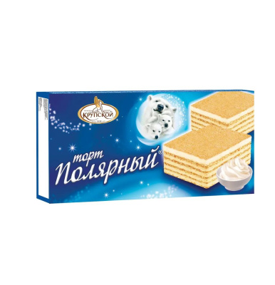 Торт Полярный со вкусом клубники со сливками 213гр. ф-ка им. Крупской