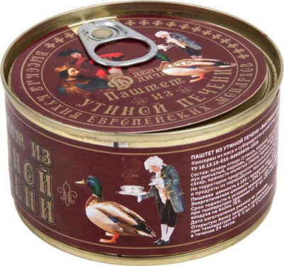 Паштет из утиной печени Высокая кухня европейских монархов Деликатес Дичь 200гр. жб