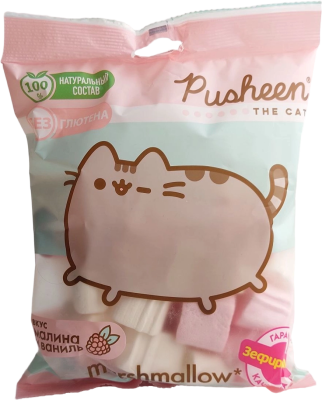 Маршмеллоу Pusheen the cat воздушный зефир Малина и Ваниль 125гр.