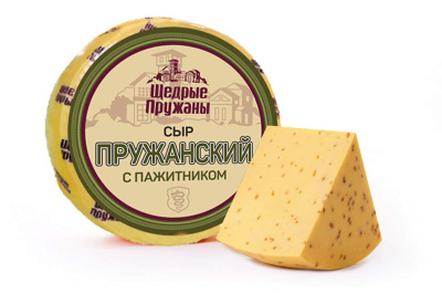 Сыр ЩЕДРЫЕ ПРУЖАНЫ Пружанский с пажитником м.д.ж.50% брусок (малый) вес