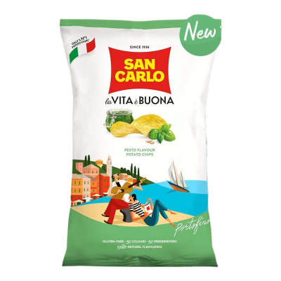 Чипсы Сан Карло Piu Gusto с соусом песто 150г