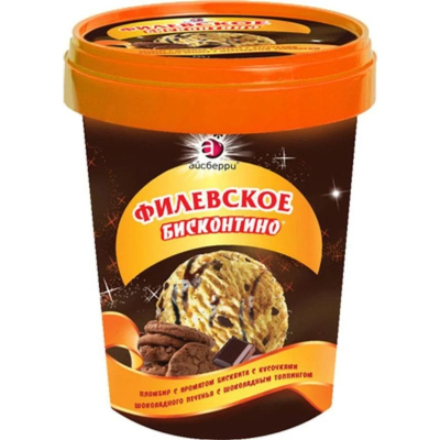 Мороженое ФИЛЕВСКОЕ Бисконтино с ароматом бисквита с кусочками шоколадного 550г