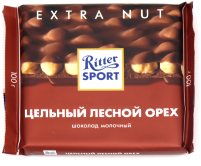 Шоколад Риттер спорт молочный Цельный лесной орех 100 гр