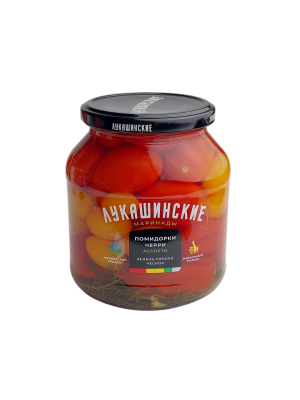 Помидорчики "Лукашинские" ЧЕРРИ-ассорти марин.с зел.и чесн. 670 г