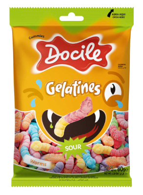 Мармелад ДОСИЛЕ жевательный Червячки со вкусом ягод и фруктов 80г