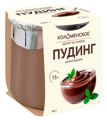 Десерт КОЛОМЕНСКИЙ Пудинг Шоколадный из сливок 13% 160г стекло