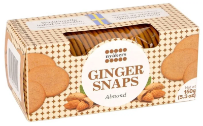 Печенье хрустящее имбирное Nyakers со вкусом миндаля 150 г 