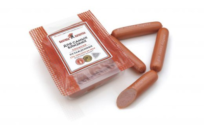 Сосиски Молочные для Самых Близких из мяса кур  ц/о  в МГС ТМ Фабрика качества