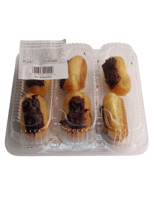 Пирожное Мини-Эклеры ванильные с шоколадом 6шт., 100гр. Бельгия