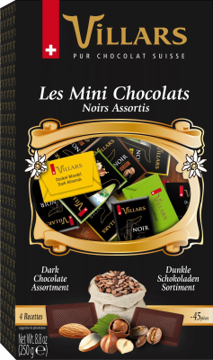 Шоколад Villars в мини-плитках горький и темный, 250гр. Швейцария