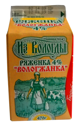 Ряженка Вологжанка 4% 470г Вологда