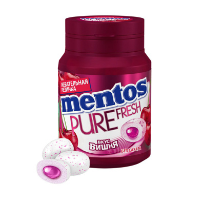 Жевательная резинка МЕНТОС Пьюр Фреш вишня, 54гр