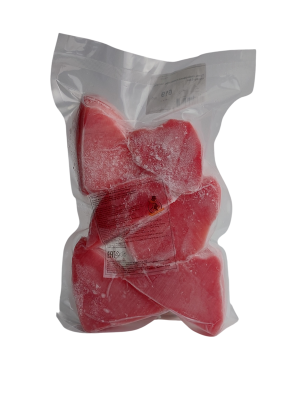 Тунец стейк(филе) тунца порц. 50-100гр с/м в/у 0,5кг