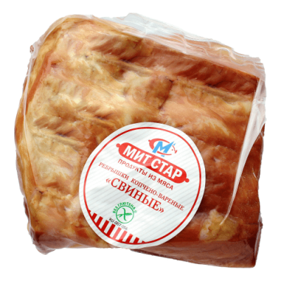 Ребрышки МИТ СТАР Свиные к/в в/у вес