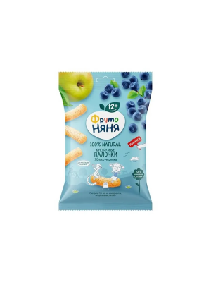Палочки кукурузные Яблоко/черника 20 г ФрутоНяня
