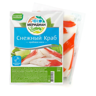 Крабовое мясо Снежный краб Меридиан 200г в/у