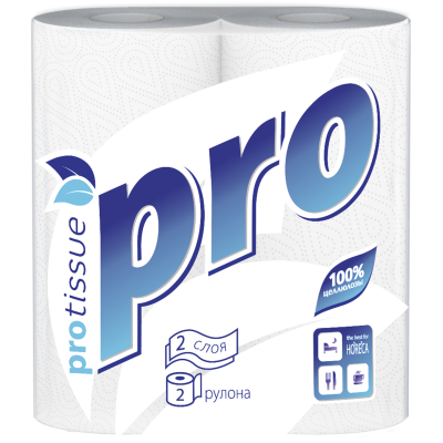 Полотенца ПРОТИШЬЮ бумажные 2 слоя 2 рулона в упаковке