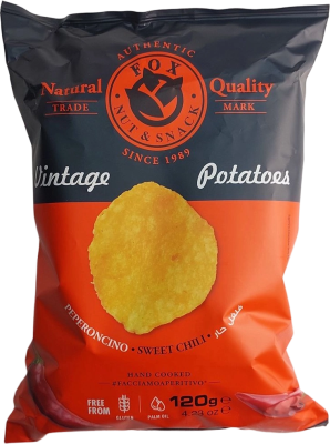 Чипсы картофельные™FOX со сладким чили перцем, 120гр. Италия