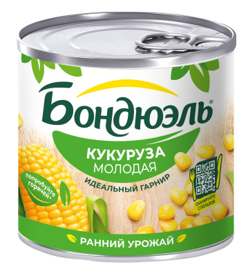 Кукуруза Бондюэль молодая, 170гр. ж/б