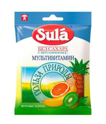 Леденцы Sula Зула Мультивитамин, 60гр